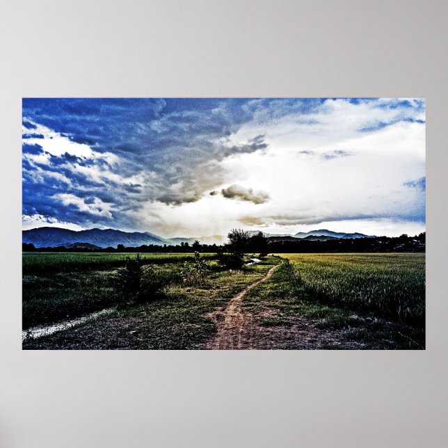 Ris fält på vägen poster (Framsidan)