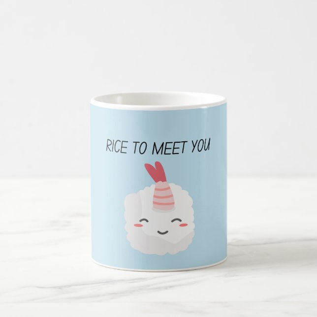 Ris för att träffa dig Kawaii Sushi-kaffe Mugg (Center)