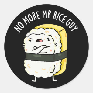 Ris Guy Funny Sushi Pun Mörk BG Runt Klistermärke