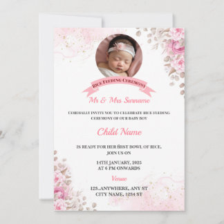 Ris Matande inbjudan, Annaprashan Card Inbjudningar