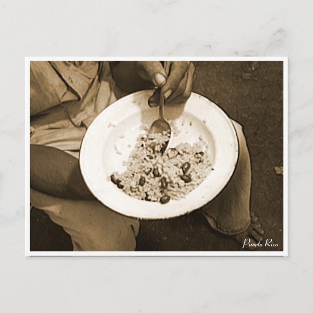 Ris och bönor, kultur, Puerto Rico Vykort (Framsida)