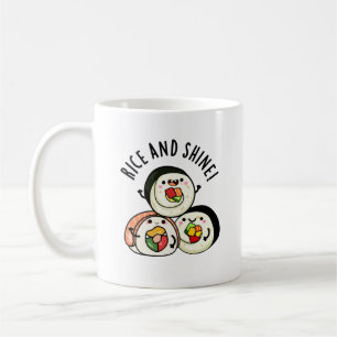 Ris och Shine Funny Sushi Roll Pun Kaffemugg