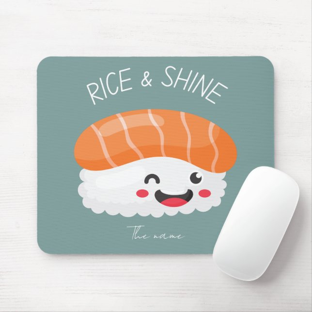 Ris och skinn, sushi-katt musmatta (Med mus)
