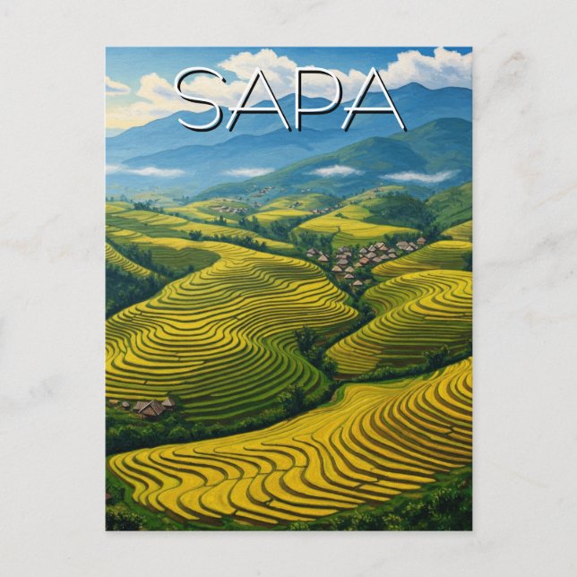 Ris Padi i Sapa Vietnam Travel Vykort (Framsida)