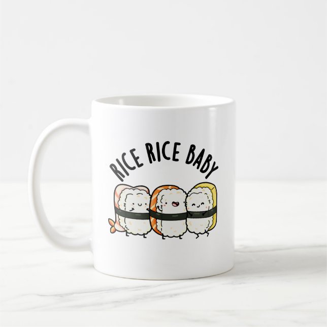 Ris Ris Baby Funny Sushi Food Pun Kaffemugg (Vänster)