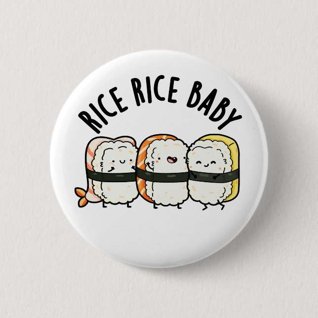 Ris Ris Baby Funny Sushi Food Pun Knapp (Framsida)