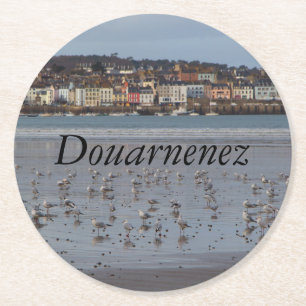 Ris strand i Douarnenez Underlägg Papper Rund