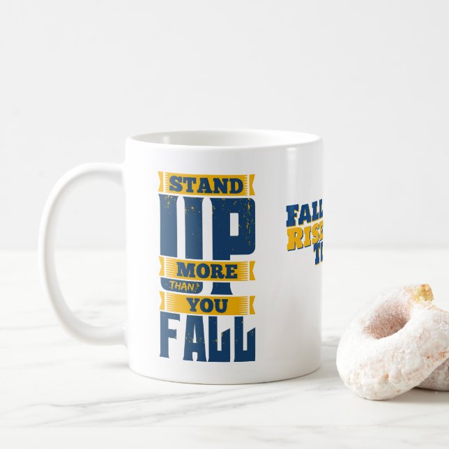 Risa Mer Än Du Faller Motiverande  Kaffemugg (Med munk)