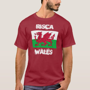 Risca, Wales med Welsh flagga T-shirt