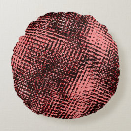 Riscos cruzados e borrões na cor pêssego ou salmão rund kudde