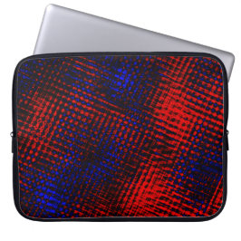 Riscos vermelhos Cruzados e fundo azul? Laptop Fodral