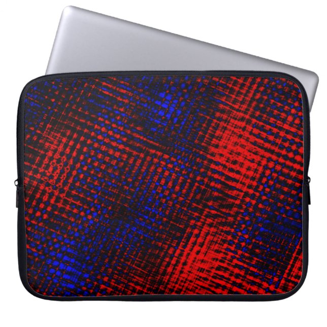 Riscos vermelhos Cruzados e fundo azul? Laptop Fodral (Framsidan)