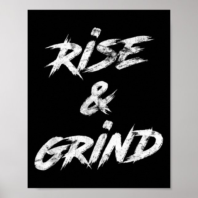 Rise &amp; Grind Motivational Insrational  Poster (Framsidan)