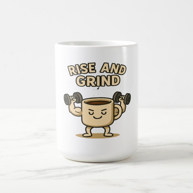Rise and Grind Coffee Mug- Funny Gym Motivation  Kaffemugg (Center)