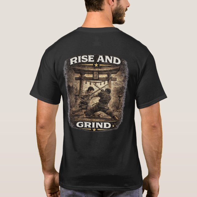 Rise and Grind Karate T Shirt (Baksida)