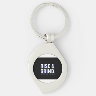 rise and grind swirl silverfärgad nyckelring