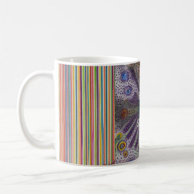 “Rise and Shine – Abstract Rainbow Power Mug” Kaffemugg (Vänster)
