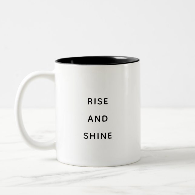 Rise and Shine Inspirational Coffee Mug Gift Två-Tonad Mugg (Vänster)