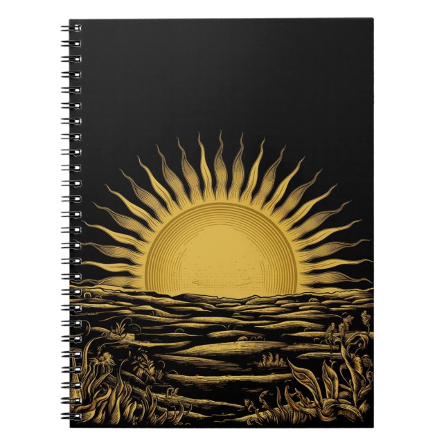 Rise and Shine Notebook - Sunrise Graphic- Morning Anteckningsbok (Framsidan)