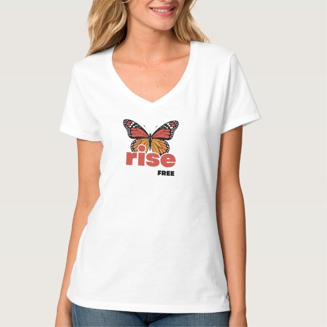 Rise Free Butterfly Kvinnors T-Shirt  (Framsida)