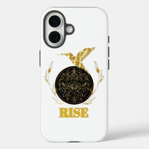 RISE Gold Phoenix Motiverande iPhone 16 Fodral - B
