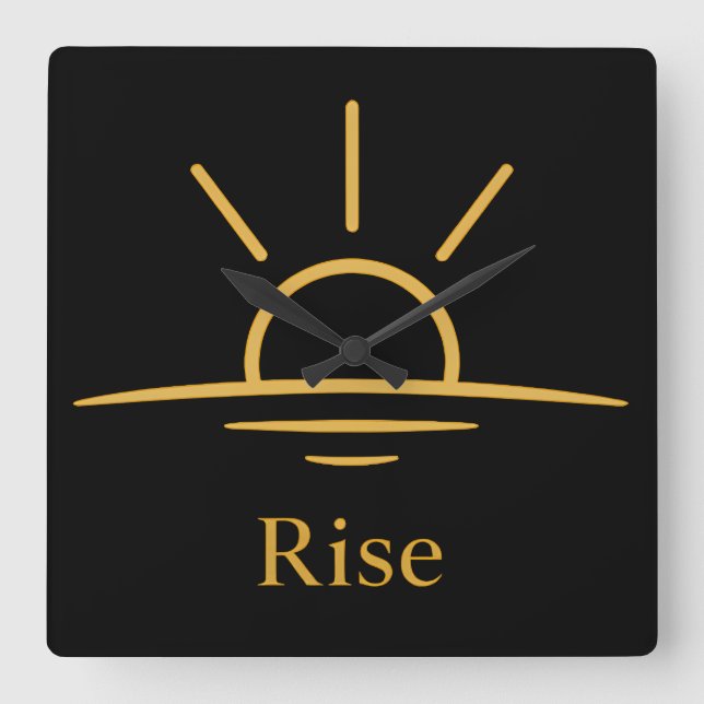 Rise — Minimalist Sunrise Fyrkantig Klocka (Framsida)