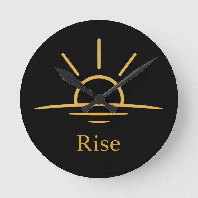Rise — Minimalist Sunrise Rund Klocka (Framsida)