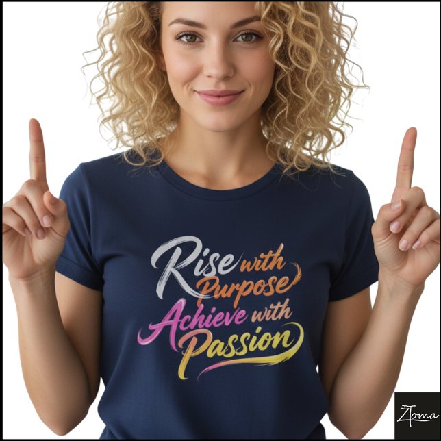 Rise Purpose Achieve Passion Neon Graphic T Shirt (Sample design. Several style are available to choose from, with the option to add a name & color.
)