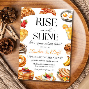 Rise & Shine Lärare Tacksamhet Skolfrukost Inbjudan