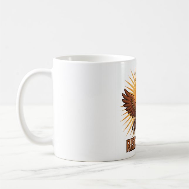 RISE & SHINE Rolig Kyckling Kaffe Mugg (Vänster)