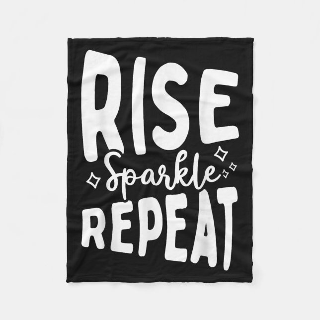 Rise Sparkle Repeat - Sitive Mindset Motivational  Fleecefilt (Framsidan)