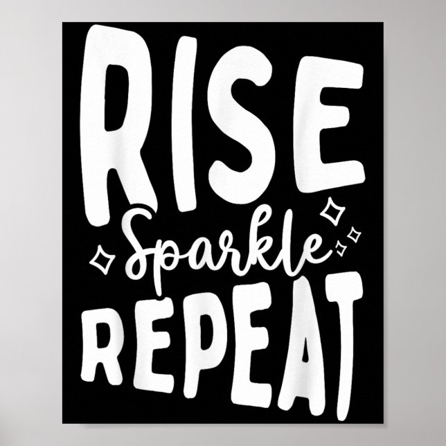 Rise Sparkle Repeat - Sitive Mindset Motivational  Poster (Framsidan)