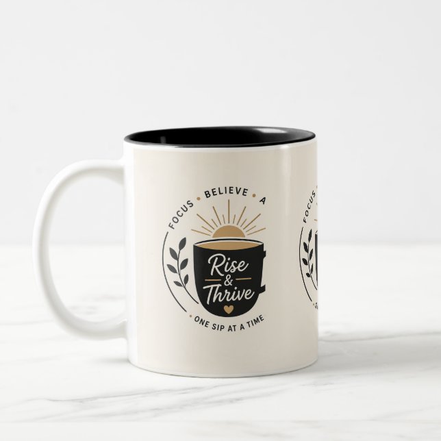 Rise & Thrive – Motiverande Logodesign för Mugg (Vänster)