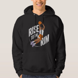 Rise To The Rim White Sports Mixed Hoodie
