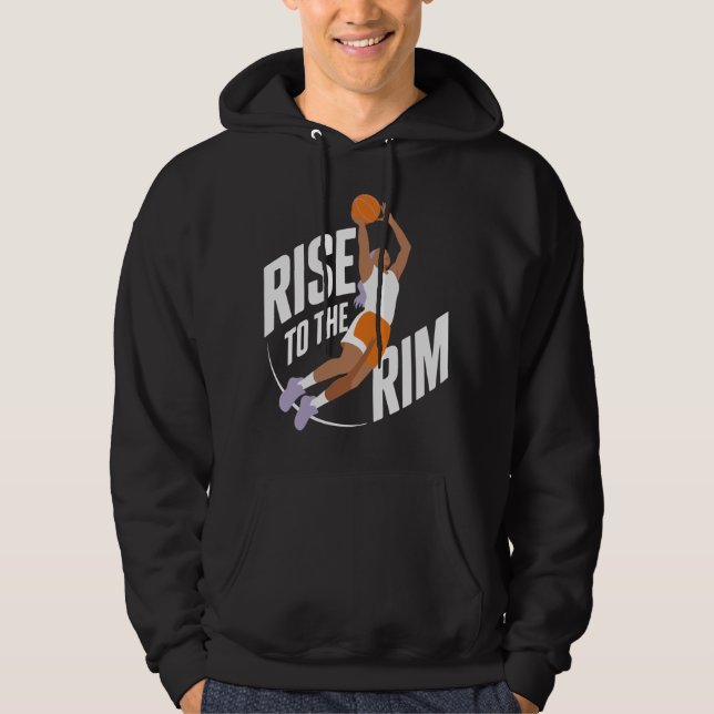 Rise To The Rim White Sports Mixed Hoodie (Framsida)