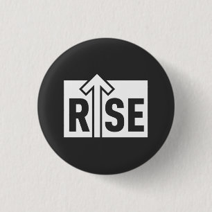 Rise Typografisk Upplyftande Svart Ren Tröja Knapp