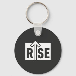 Rise Typographic Uplifting Clean Black Shirt Nyckelring