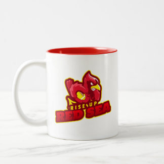 Rise Up Red Sea Cardinal Bird Football Shirt Två-Tonad Mugg