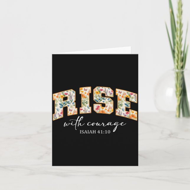 Rise With Courage Christian Religion Bible Scriptu Kort (Framsida)