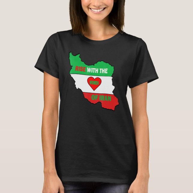 Rise with the women of Iran Freedom flag girls T Shirt (Framsida)