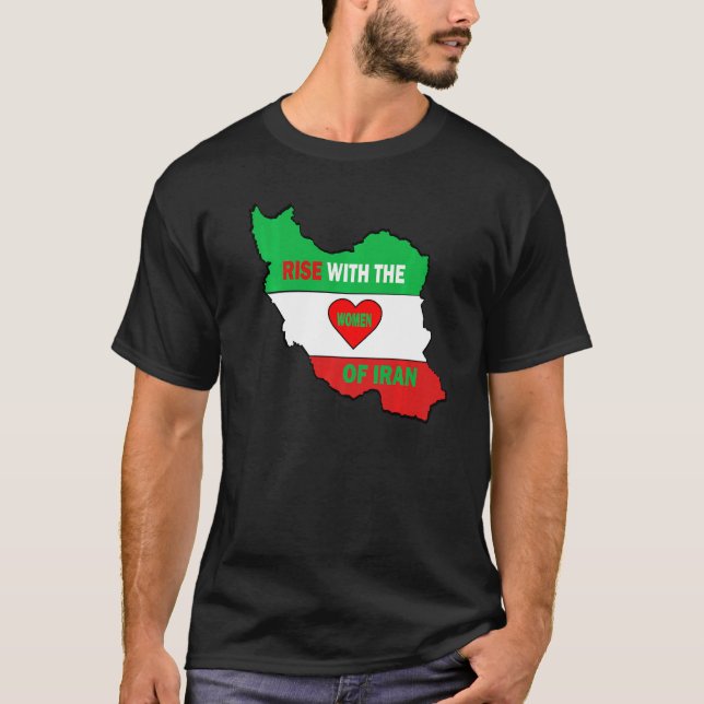 Rise with the women of Iran Freedom flag girls T Shirt (Framsida)