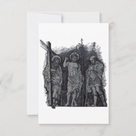 Risen Christ with Andrew and Longinus Holy Card Tack Kort