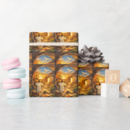 Risen Jesus Empty Tomb 3D Papercut Easter Gift Presentpapper