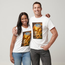 Risen Jesus Empty Tomb 3D Papercut Easter Men's T Shirt