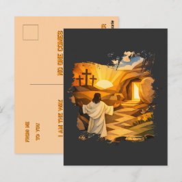 Risen Jesus Empty Tomb 3D Papercut Easter Postcard Vykort
