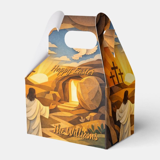 Risen Jesus Empty Tomb Easter Gift Box Presentaskar (Framsidan Sidan)
