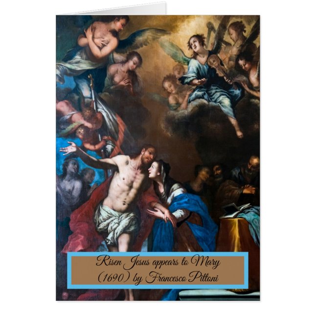 Risen Jesus verkar vara Mary Hälsningskort (Framsidan)