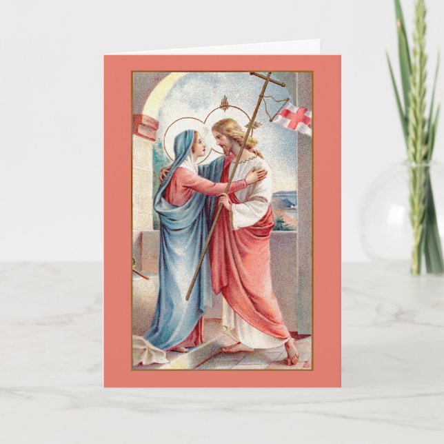 Risen Kristus hälsar Mor (MH01) Kort (Framsida)