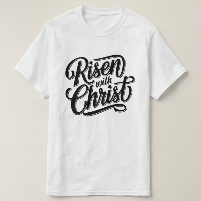 Risen med Kristus T-Shirt - Christian Faith Vuxen (Design framsida)