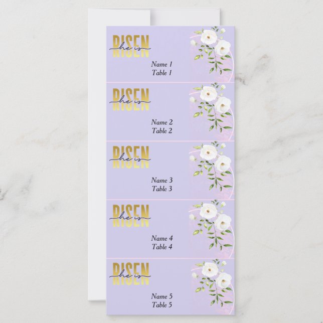 Risen Religiösa Christian Lila Påsk Place Card (Framsida)